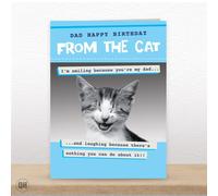 I'm Smiling Because Your My Dad... - Funny Dad Birthday Card From The Cat