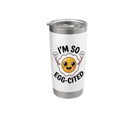 I'm So Egg-Cited Funny Excited Fried Egg Lover Stainless Steel Insulated Tumbler