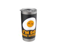 I'm So Egg-Cited Funny Kids Egg Pun Excited Stainless Steel Insulated Tumbler