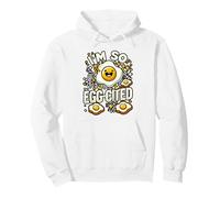 I'm So Eggcited Funny Fried Egg Breakfast Food Pun Egg Lover Pullover Hoodie