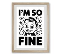I'm So Fine Retro Framed Wall Art Print A1 (84.1×59.4cm) Oak, Wall Decor for Living Room, Bedroom, Office & Home, Ready to Hang, Art Gift