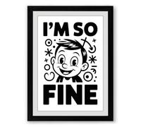 I'm So Fine Retro Framed Wall Art Print A2 (59.4×42cm) Black, Wall Decor for Living Room, Bedroom, Office & Home, Ready to Hang, Art Gift
