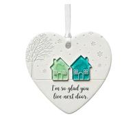 I'm so Glad You Live Next Door Christmas Heart-Shaped Ornament, Welcome Home Gifts Christmas Tree Decoration Multiple Occasions for Friends BFF Bestie Her Women,Timeless Friendship Heart Keepsake