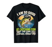 I'm So Good At Catching Fish that The Fish Tell Stories Value Graphic T-Shirt, Men, Black, XL