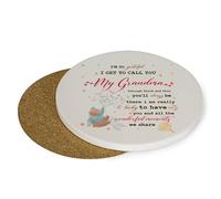 I'M So Greatful To Call You My Grandma, Gift For Women, Lady Gift For Birthday, Tableware, Coffee/Tea/Drink Coaster. (Grandma, Round Ceramic Coaster)