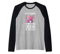 I'm So Grumpy I'm Not Even Talking to Myself Funny Axolotl Raglan Baseball Tee