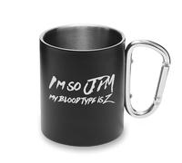 I'm So JDM My Blood Type is Z JDM Cars Metal Cup Carabiner Handle, Camping Mug