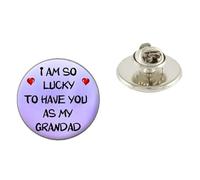 I'm So Lucky To Have You As My Grandad Pin Badge Metal 25mm Birthday Gift N535