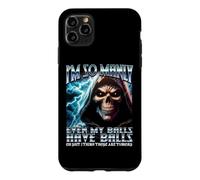 Im So Manly Even My Balls Have Balls Y2K Hard Skeleton Meme Case for iPhone 11 Pro Max