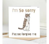 I'm So Sorry Please Forgive Me Cat Greeting Card, Apologetic Design, M699