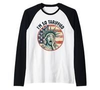 I'm So Tariffied Funny Trump Tariffs Raglan Baseball Tee