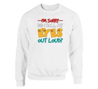 I'm Sorry Did I Roll My Eyes Out Loud Sarcastic Humor Men's Funny Sweatshirt Witty Gift Novelty Quote Comfy Sarcasm Sweat White - Small