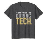 I'm Sorry for What I Said During Tech Vintage Theatre Nerd T-Shirt, Youth, Dark Heather Grey, Medium