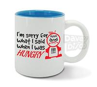 I'm Sorry for What I Said When I was Hungry, mr Moody and Grumpy, Funny Gift idea, Mens Blue Mug, Cup