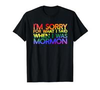 I'm Sorry for What I Said When I was Mormon LGBT Meme Value Graphic T-Shirt, Men, Black, M