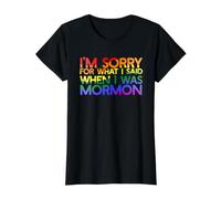 I'm Sorry for What I Said When I was Mormon LGBT Meme Value Graphic T-Shirt, Women, Black, L