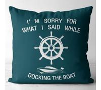 I'm Sorry for What I Said While Docking The Boat Flannel Throw Pillow Cover,18 x 18 Inches Decorative Cotton Linen Cushion Cover for Sofa Couch Bed.(008)