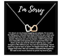 I'm Sorry Gift Necklace for Her - Apology Jewellery for Girlfriend Wife Partner - Heart Necklace with Message Card - Emotional Gift to Say I Miss You
