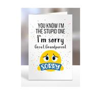 I'm sorry Great Grandparent Card, gifts for men, women, female, male, him, her, presemts for Christmas, You know I'm the stupd one, I am, A5-179_122
