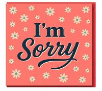 I'm Sorry Greeting Card - Floral Daisy Apology Card for Him, Her or Friend - Coral Design - Blank Inside - A6 with Envelope