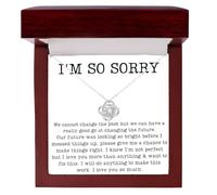 I'm Sorry Necklace Gift for Her, Apology Jewelry with Message Card, Meaningful Sorry Gift for Girlfriend, Wife, Sentimental Pendant for Forgiveness & Love