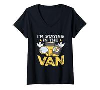 I'm Staying In The Van Paranormal Ghost Hunting V-Neck T-Shirt