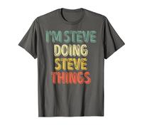 I'm Steve Doing Steve Things Shirt Personalized First Name T-Shirt, Men, Asphalt Grey, 4X-Large