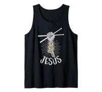 I'm Sticking with Jesus Christ Drummer Drum Set Drum Sticks Tank Top