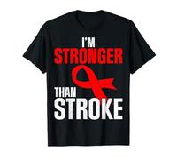 I'm Stronger Than Stroke Red Ribbon Stroke Survivor T-Shirt