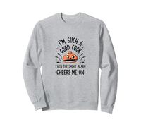 Im Such A Good Cook Smoke Alarm Cheers Me On Funny Sweatshirt, Adult Unisex, Heather Grey, L