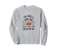 Im Such A Good Cook Smoke Alarm Cheers Me On Funny Sweatshirt, Adult Unisex, Heather Grey, XXL