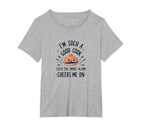Im Such A Good Cook Smoke Alarm Cheers Me On Funny T-Shirt, Women's Plus, Heather Grey, 3X