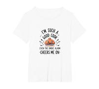 Im Such A Good Cook Smoke Alarm Cheers Me On Funny T-Shirt, Women's Plus, White, 3X