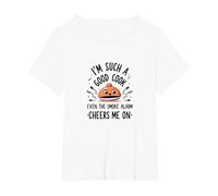 Im Such A Good Cook Smoke Alarm Cheers Me On Funny T-Shirt, Women's Plus, White, 6X