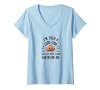 Im Such A Good Cook Smoke Alarm Cheers Me On Funny V-Neck T-Shirt, Women, Baby Blue, S