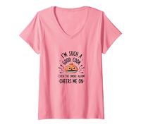 Im Such A Good Cook Smoke Alarm Cheers Me On Funny V-Neck T-Shirt, Women, Pink, L