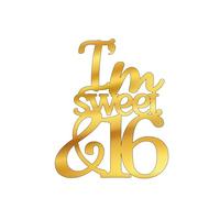 I'm Sweet & 16 Birthday Cake Topper Acrylic 3mm Thick and Classy - 6" & 7.3" (PASTEL BABY BLUE)