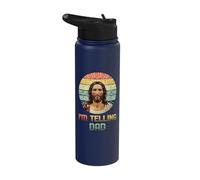 I'm Telling Dad Jesus Christ Funny Retro Happy Easter Stainless Steel Insulated Water Bottle