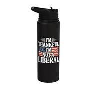 I'm Thankful I'm Not a Liberal American Flag Veterans Day Stainless Steel Insulated Water Bottle