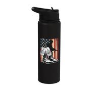 I'm Thankful I'm Not a Liberal American Flag Veterans Day Stainless Steel Insulated Water Bottle