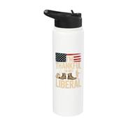 I'm Thankful I'm Not Liberal American Flag Veterans Day Mens Stainless Steel Insulated Water Bottle