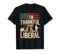 I'm Thankful I'm Not Liberal American Flag Veterans Day Mens T-Shirt