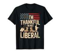 I'm Thankful I'm Not Liberal American Flag Veterans Day Mens Value Graphic T-Shirt