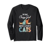 I'm That Crazy Girl Who Loves Cats Cat Print Long Sleeve T-Shirt