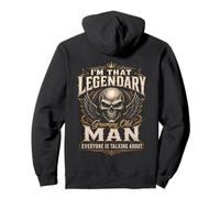 Im That Legendary Grumpy Old Man Biker Outfit Vintage Skull Pullover Hoodie