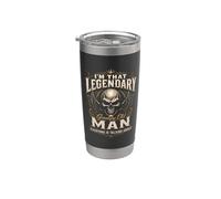 Im that Legendary Grumpy Old Man Biker Outfit Vintage Skull Stainless Steel Insulated Tumbler