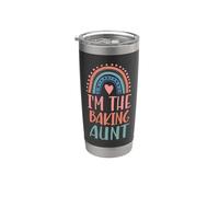 I'm The Baking Aunt Boho Rainbow Heart Aesthetic Stainless Steel Insulated Tumbler