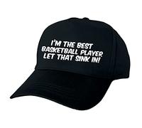 I'm The Best Basketball Player Let That Sink in Hand Printed Black 100% Cotton Baseball Cap