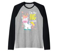 I'm The Big Cousin Cute Unicorn Raglan Baseball Tee