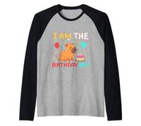 I'm The Birthday Boy Cute Capybara Kids Bday Family Matching Raglan Baseball Tee